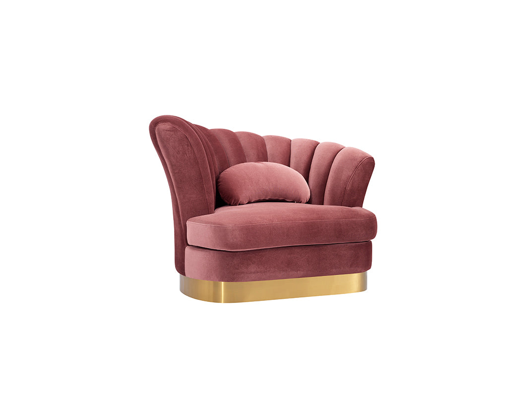 VIG Furniture Divani Casa Arvada Pink Velvet Lounge Chair