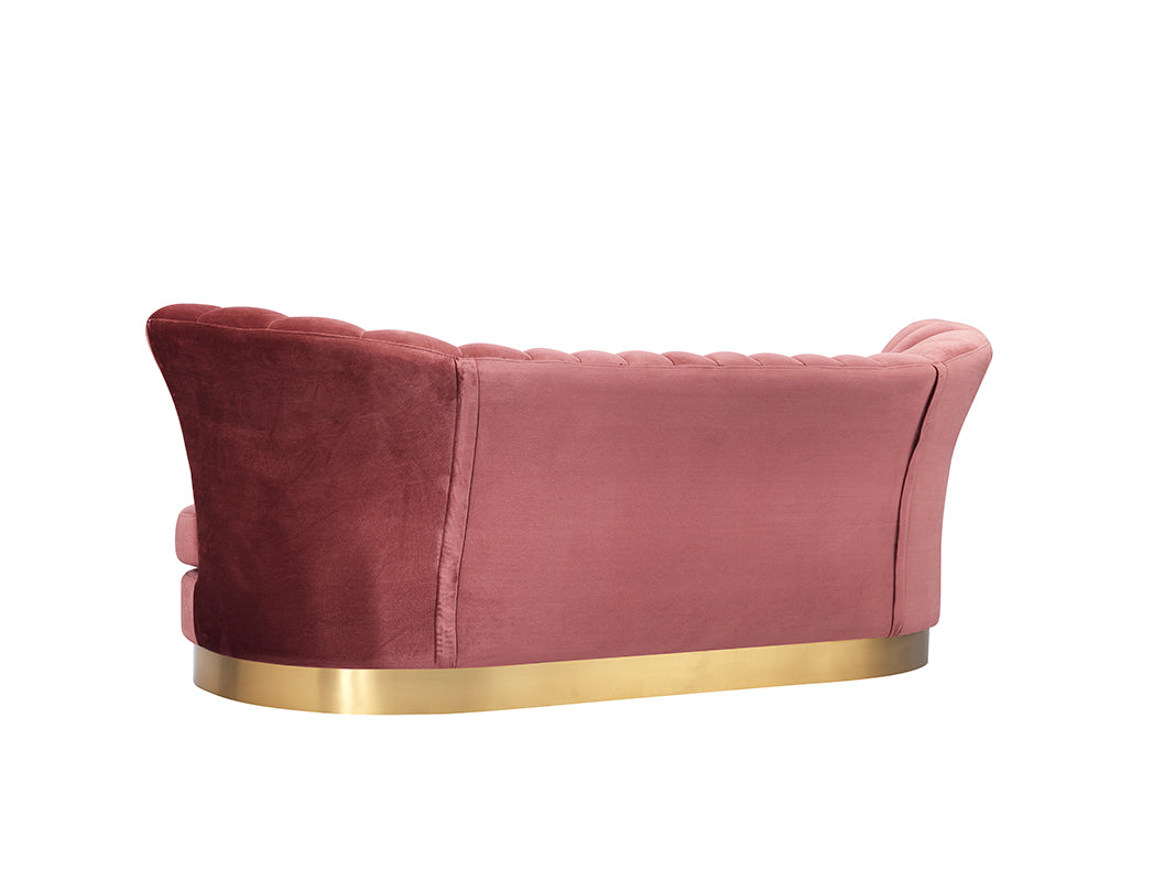 VIG Furniture Divani Casa Arvada Pink Velvet Gold Sofa