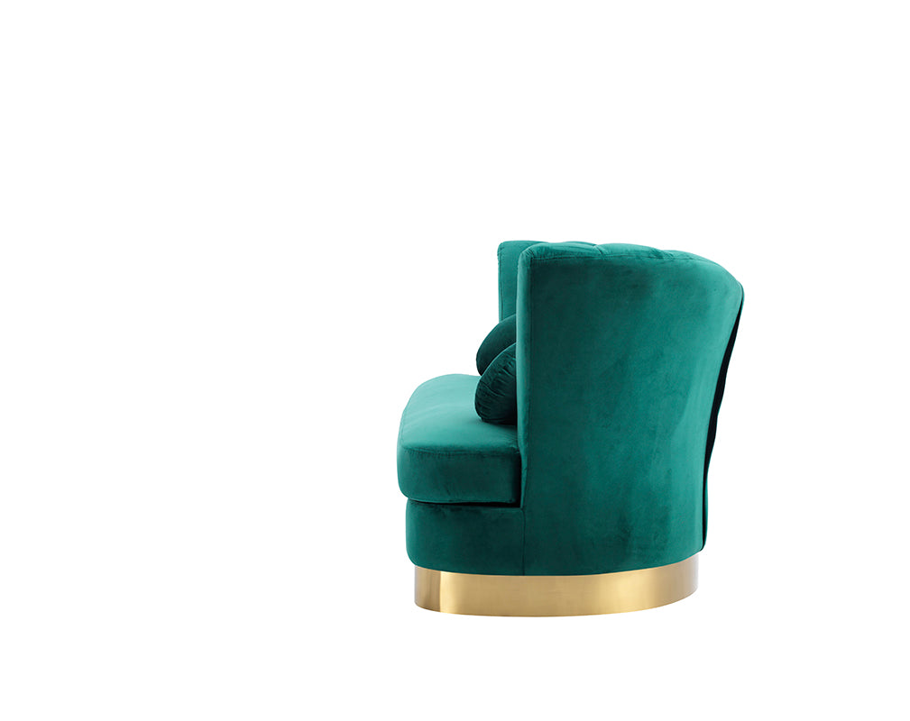 VIG Furniture Divani Casa Arvada Green Velvet Gold Sofa