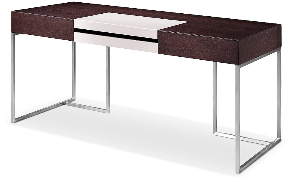 VIG Furniture Modrest Ezra Brown Oak Grey Office Desk Side Cabinet