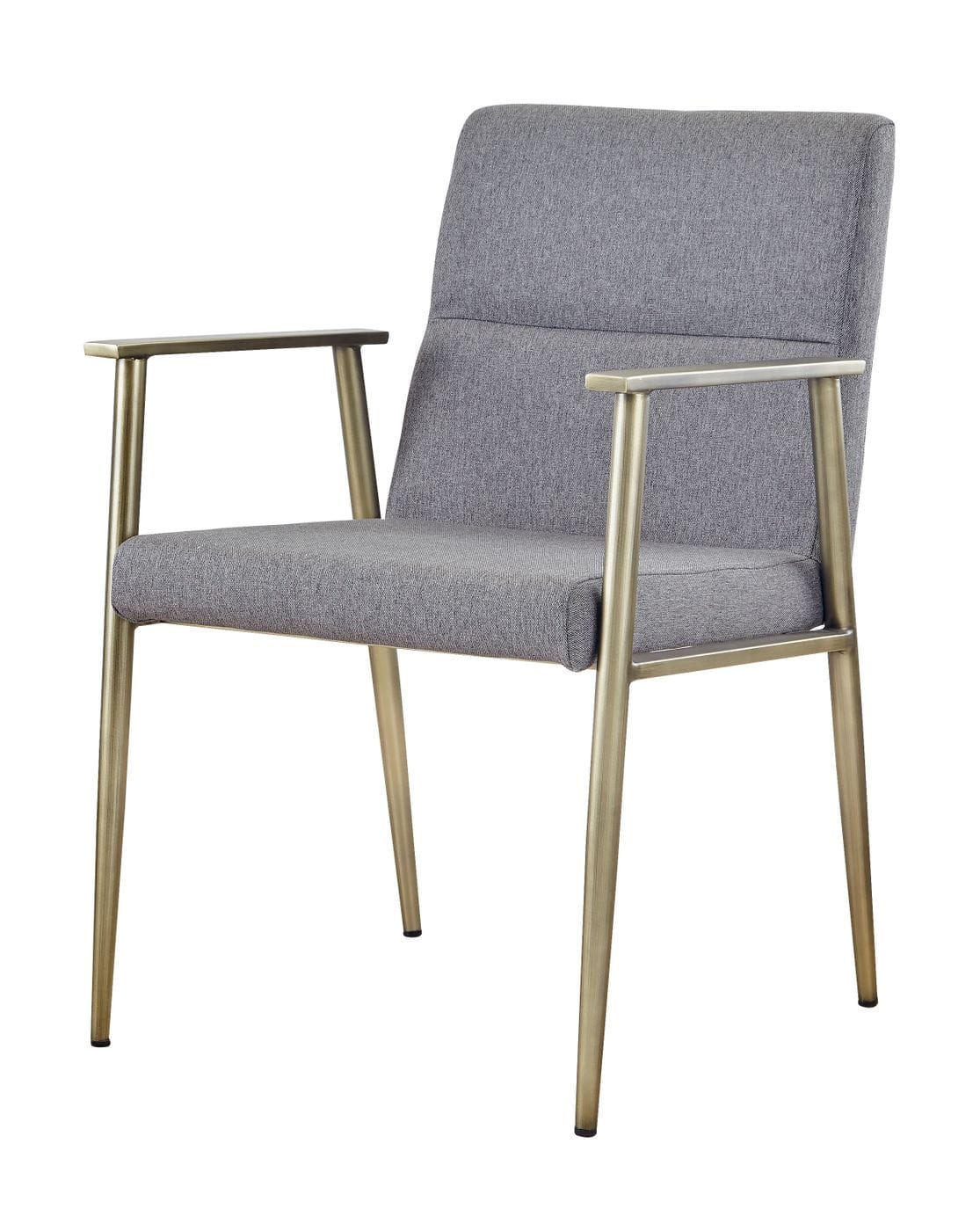 VIG Furniture Modrest Sabri Grey Antique Brass Arm Dining Chair