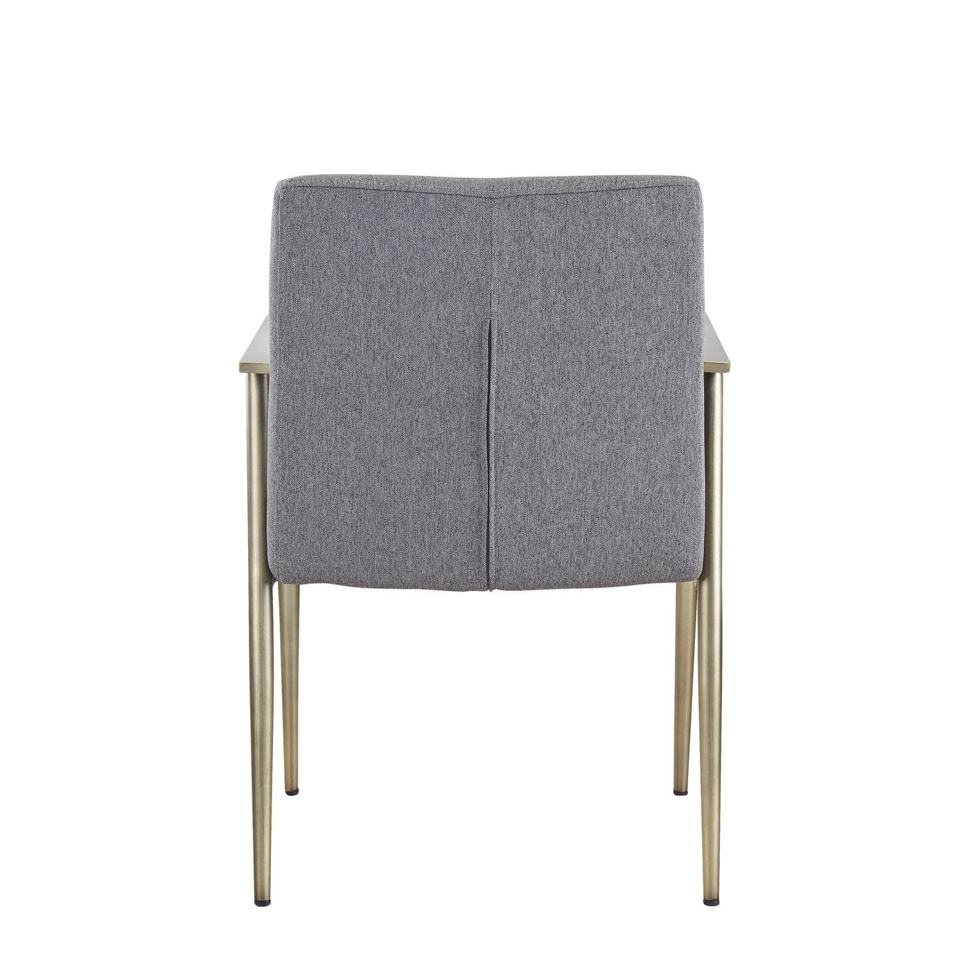 VIG Furniture Modrest Sabri Grey Antique Brass Arm Dining Chair