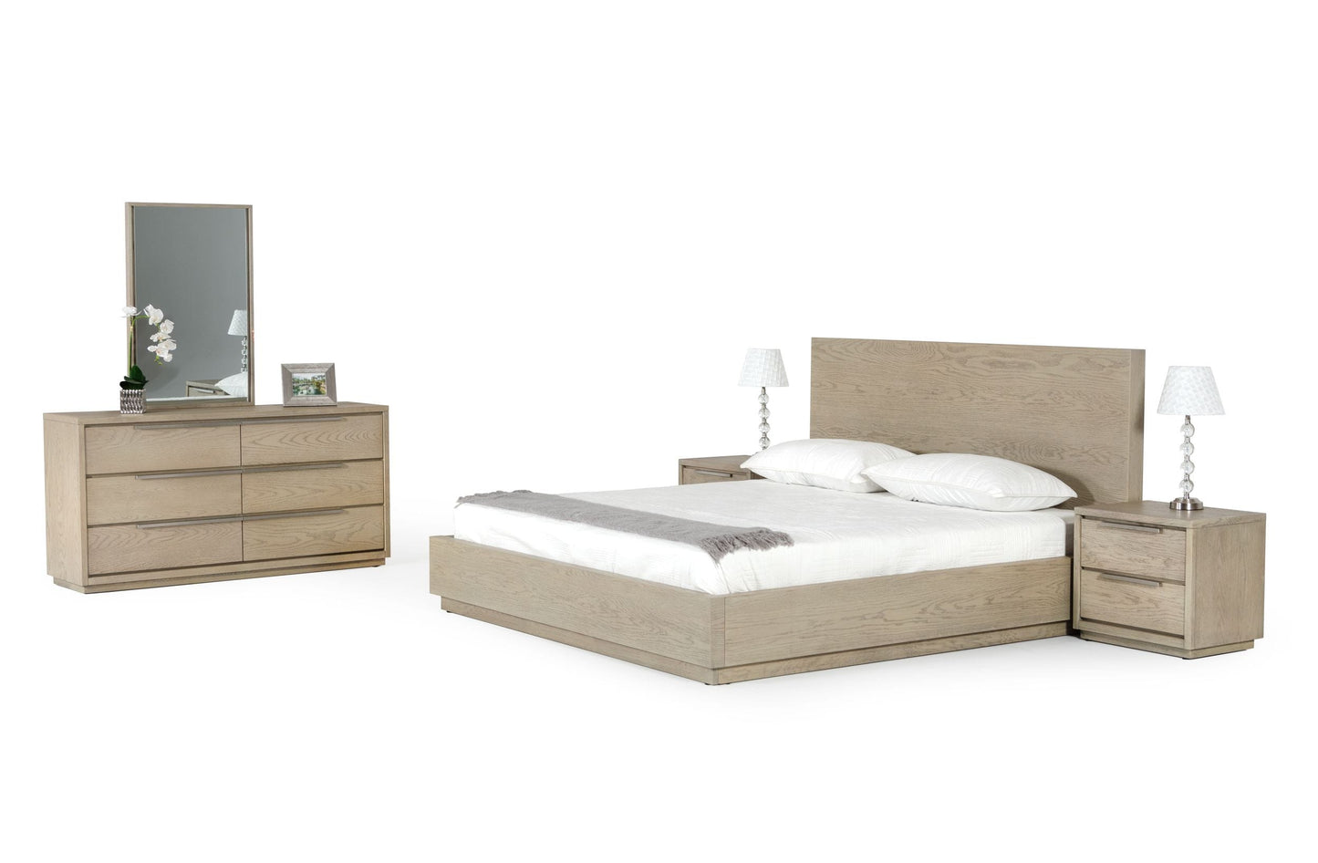 VIG Furniture Modrest Samson Grey Silver Bedroom Set