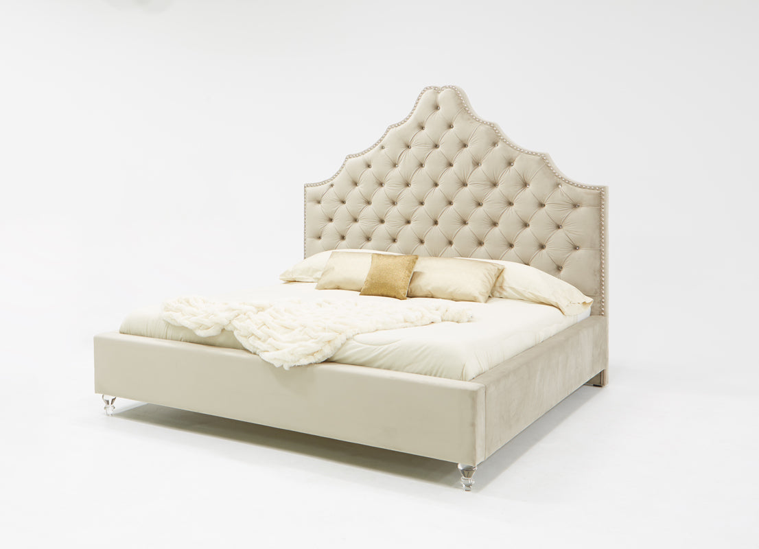 VIG Furniture Modrest Sandra Light Grey Fabric Bed