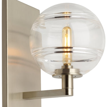 Visual Comfort Sedona LED sconce with dimmable orb glass for home and office use