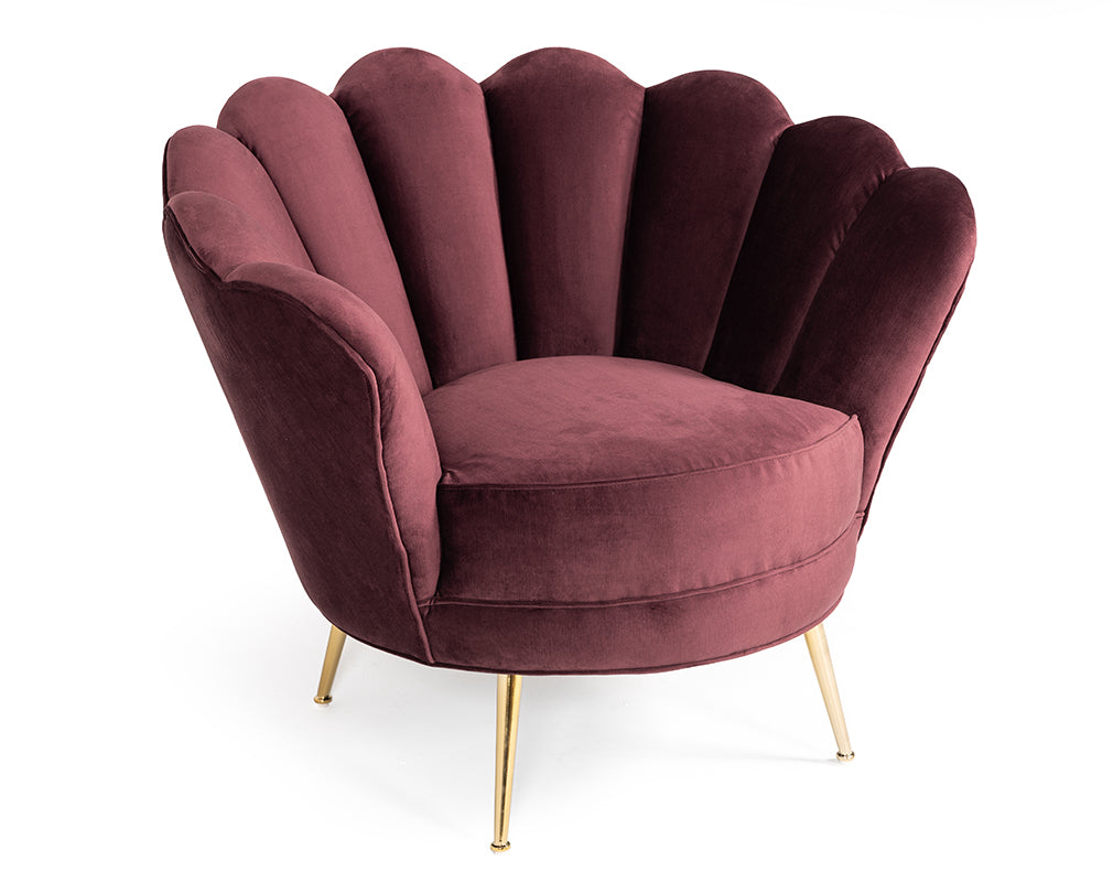 VIG Furniture Divani Casa Selva Rust Velvet Accent Chair