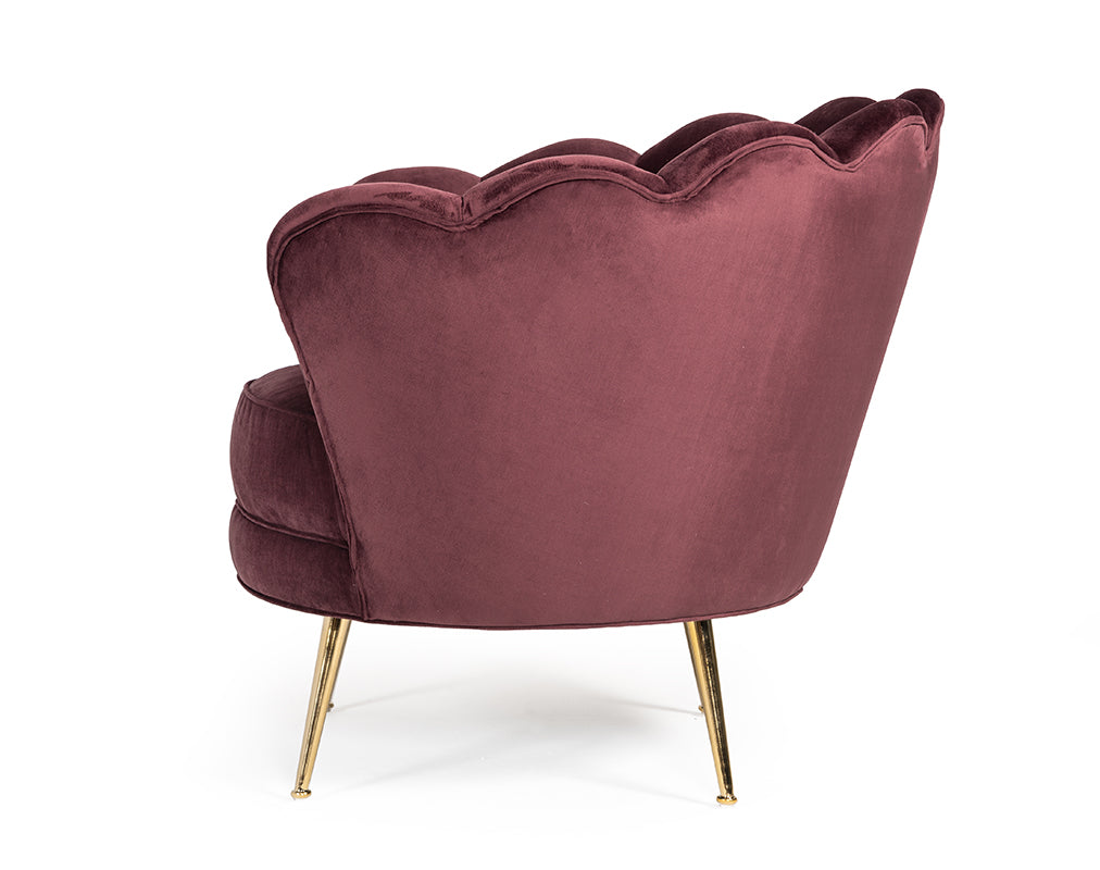 VIG Furniture Divani Casa Selva Rust Velvet Accent Chair