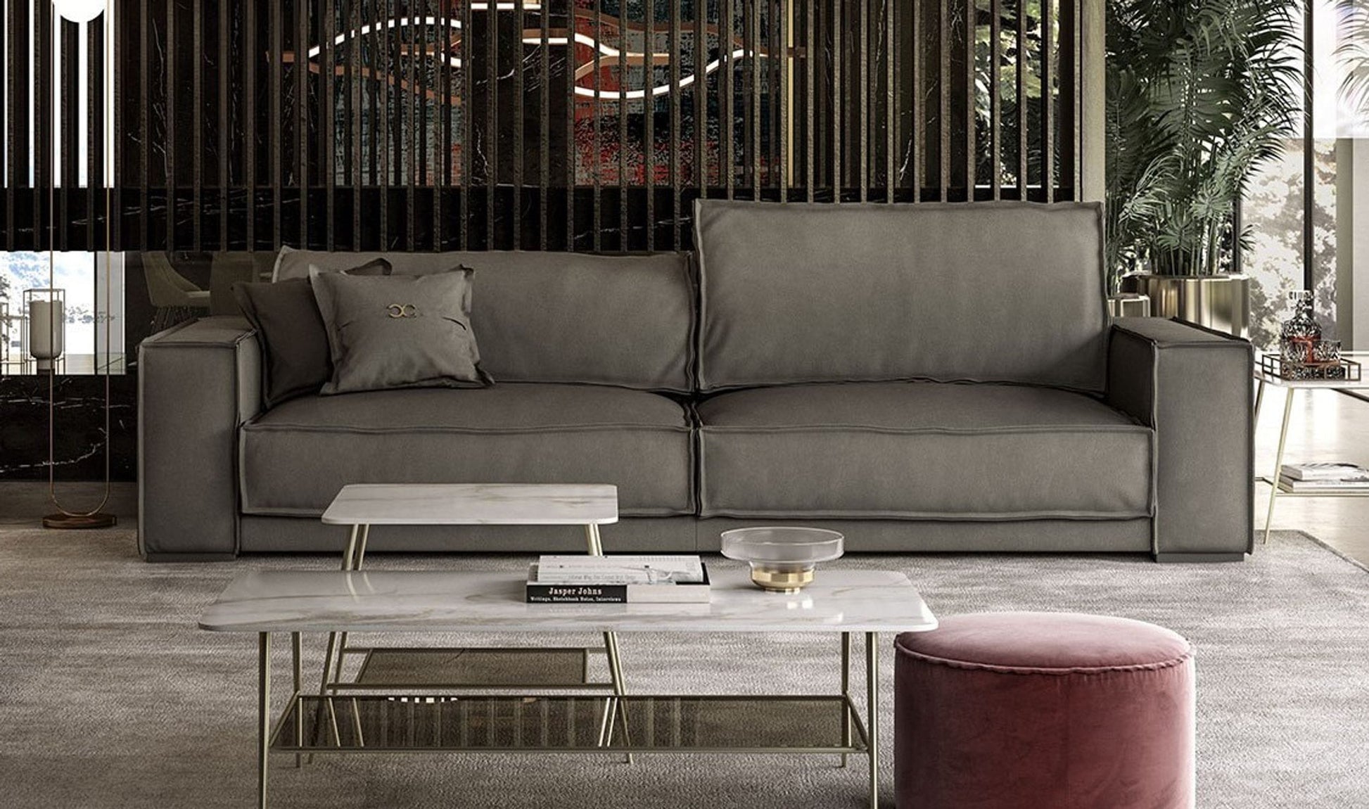 VIG Furniture Coronelli Sevilla Italian Grey Leather Sofa