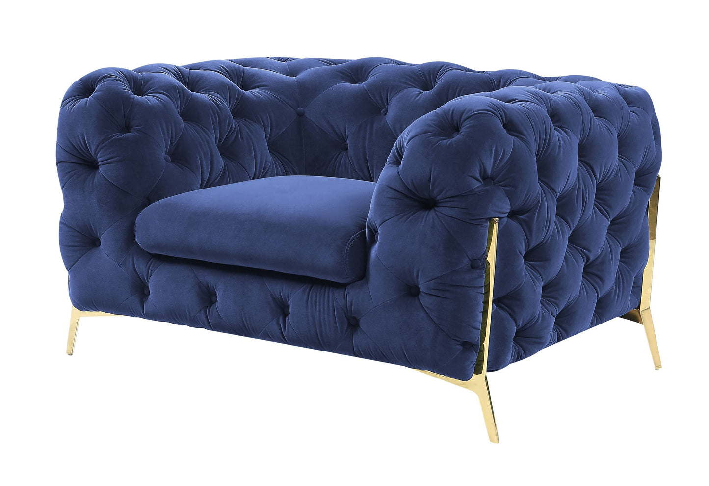 VIG Furniture Divani Casa Sheila Dark Blue Fabric Chair