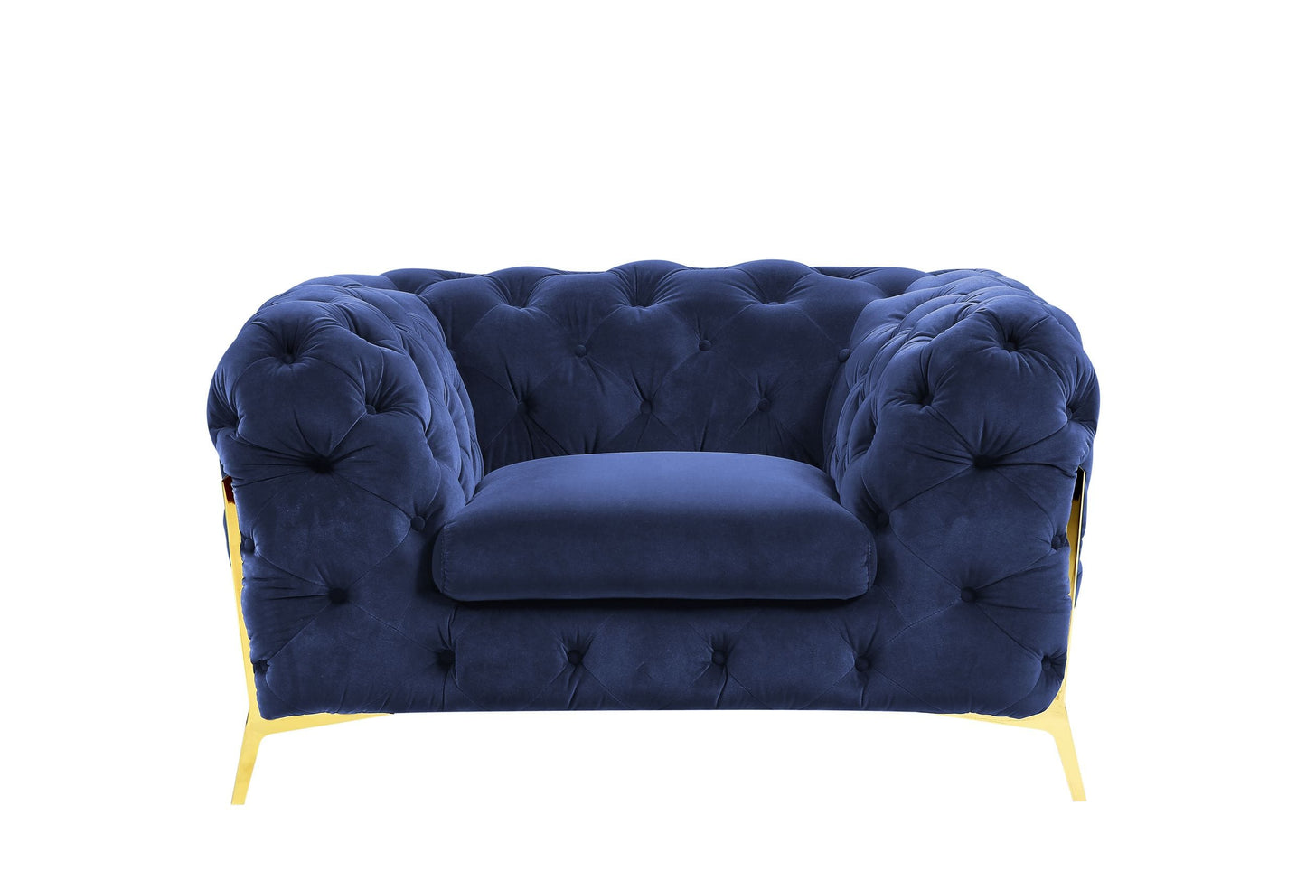 VIG Furniture Divani Casa Sheila Dark Blue Fabric Chair