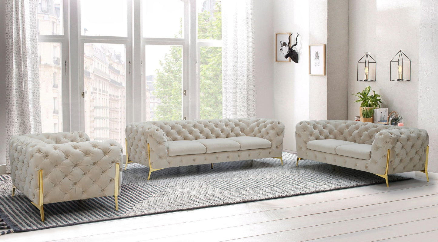 VIG Furniture Divani Casa Sheila Beige Fabric Sofa Set
