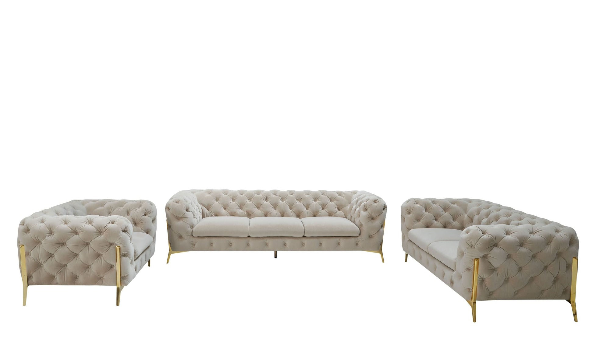 VIG Furniture Divani Casa Sheila Beige Fabric Sofa Set