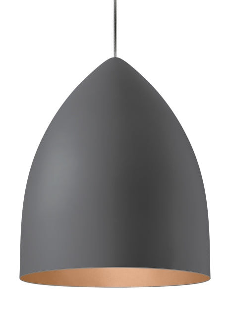 Signal Grande Rubberized Gray/Copper Pendant | Visual Comfort Modern