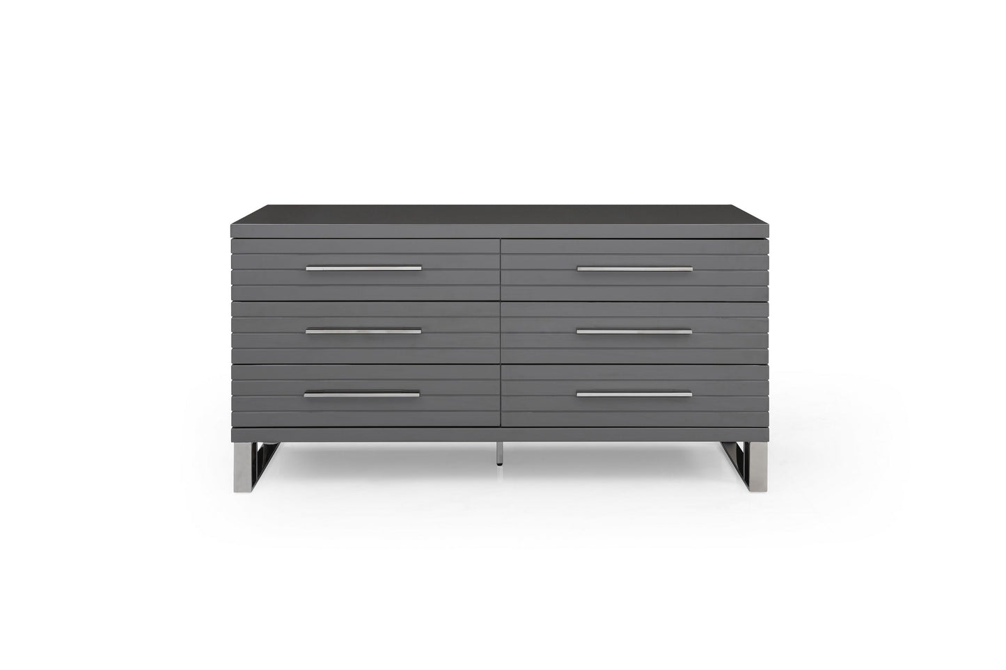 VIG Furniture Modrest Splendor Grey High Gloss Slatted Dresser