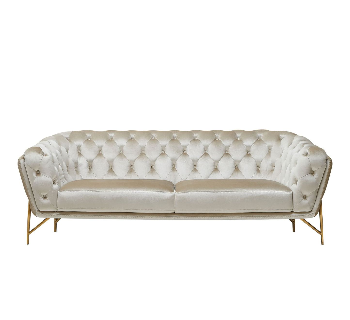VIG Furniture Divani Casa Stella Beige Velvet Sofa