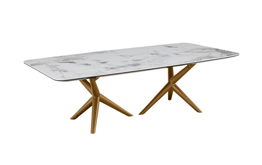 VIG Furniture Modrest Stetson Mid Century Walnut Ceramic Coffee Table