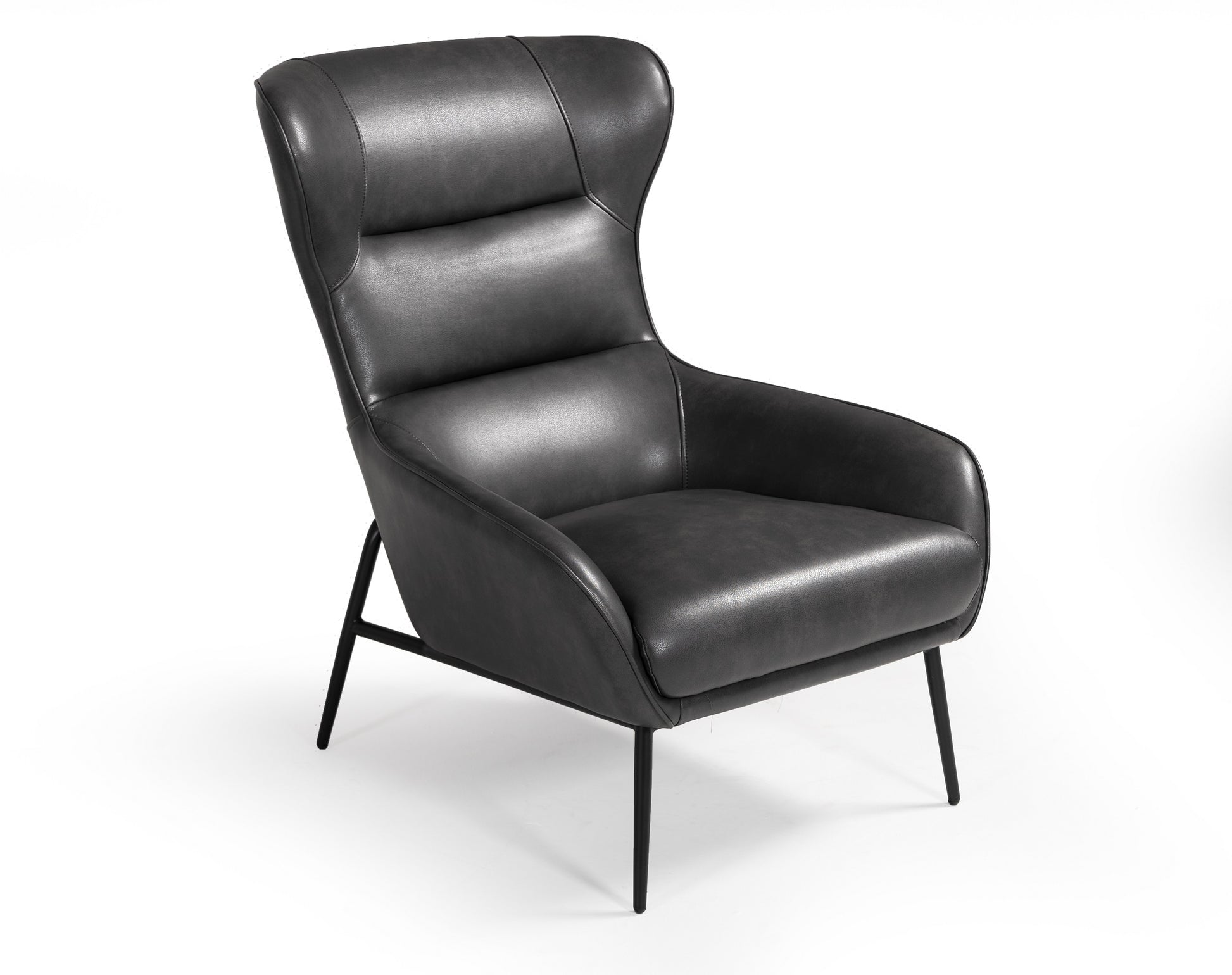VIG Furniture Divani Casa Susan Dark Grey Leatherette Lounge Chair