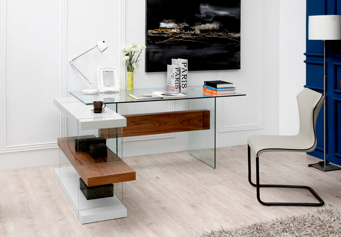 VIG Furniture Modrest Sven White Walnut Desk Shelves