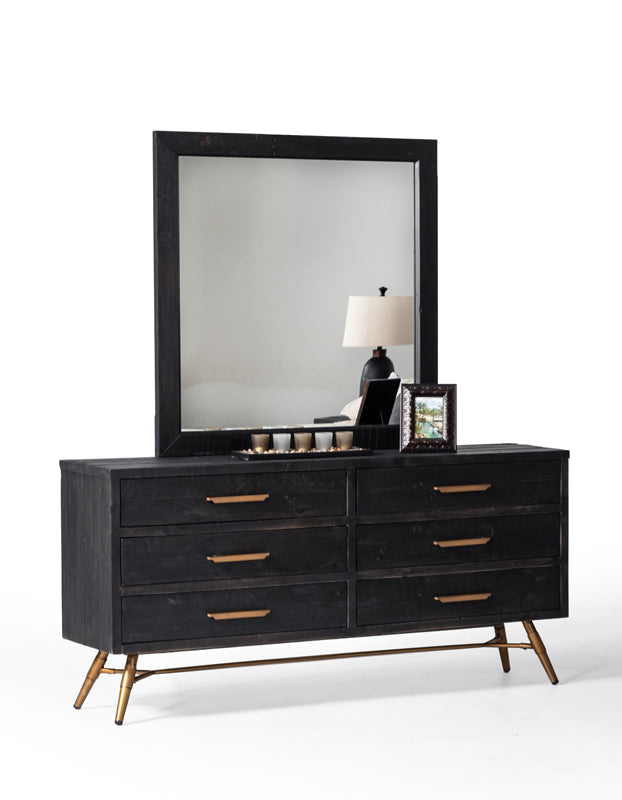 VIG Furniture Nova Domus Tabitha Dark Brown Recycled Pine Mirror