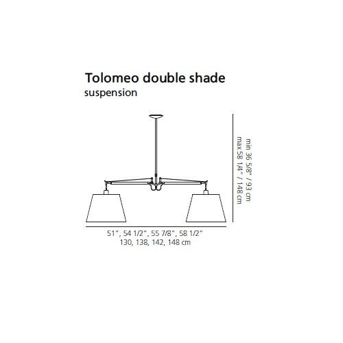 Artemide Tolomeo Double Silver Fiber Shade Pendant Light