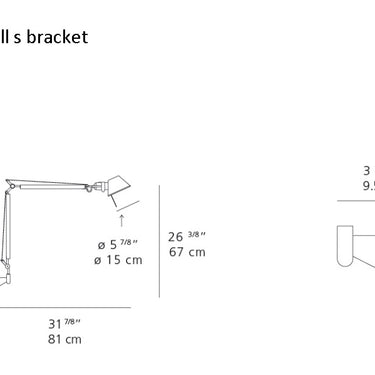Artemide Tolomeo Classic LED Wall Light with polished aluminum finish