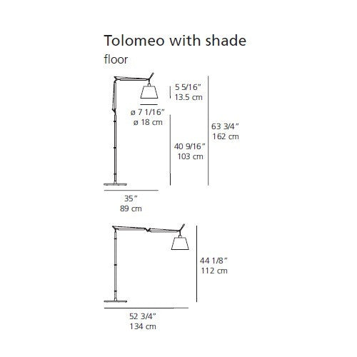 Artemide Tolomeo With Shade Floor Lamp