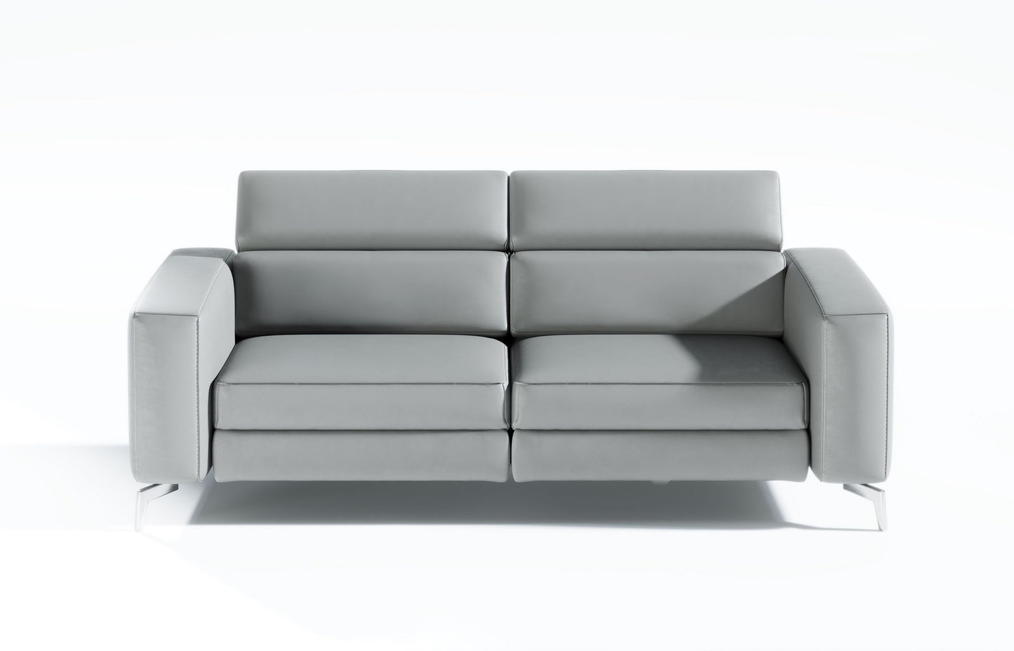 VIG Furniture Coronelli Turin Grey Leather 2 Seater 91" Recliner Sofa