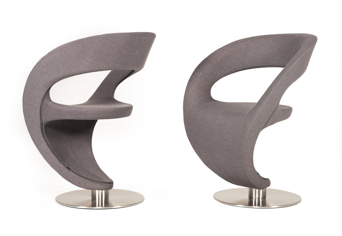 VIG Furniture Modrest Alya Grey Fabric Lounge Chair