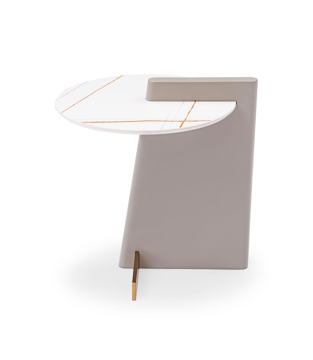 VIG Furniture Modrest Varum White, Grey Gold Ceramic End Table