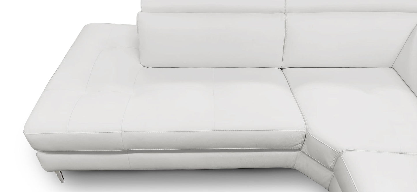 VIG Furniture Coronelli Viola Italian Grey Leather Right Sectional Sofa