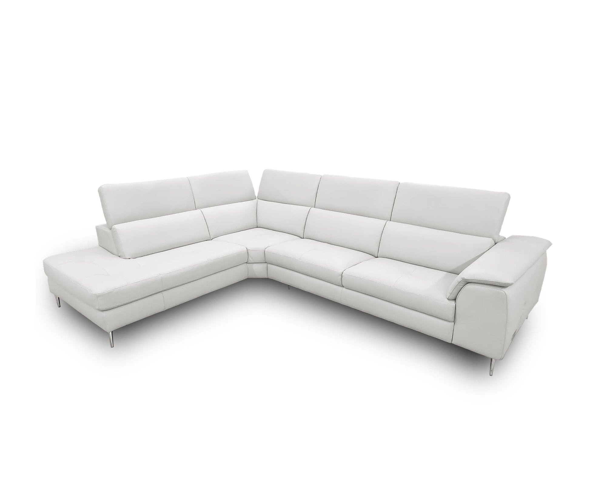 VIG Furniture Coronelli Viola Italian Grey Leather Left Sectional Sofa