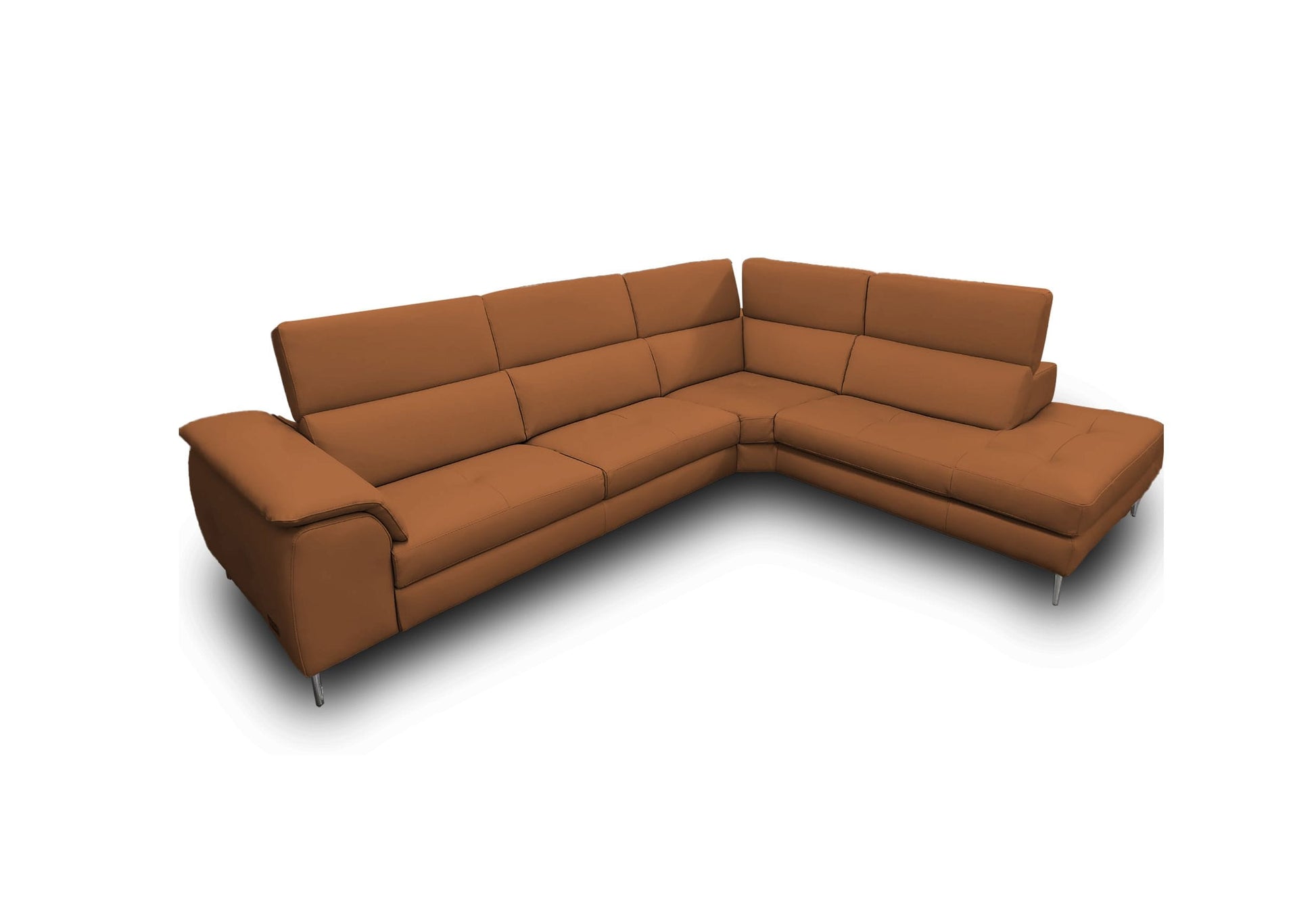 VIG Furniture Coronelli Viola Italian Cognac Leather Right Sectional Sofa