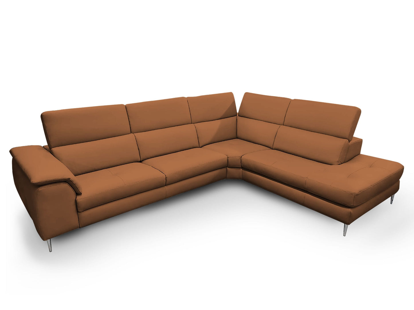 VIG Furniture Coronelli Viola Italian Cognac Leather Right Sectional Sofa