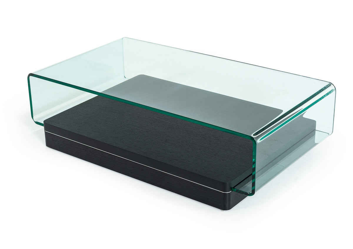 VIG Furniture Modrest Vitro Glass Oak Coffee Table