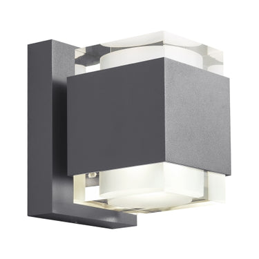 Voto 8 LED Outdoor Wall Sconce Charcoal Finish | Visual Comfort Modern
