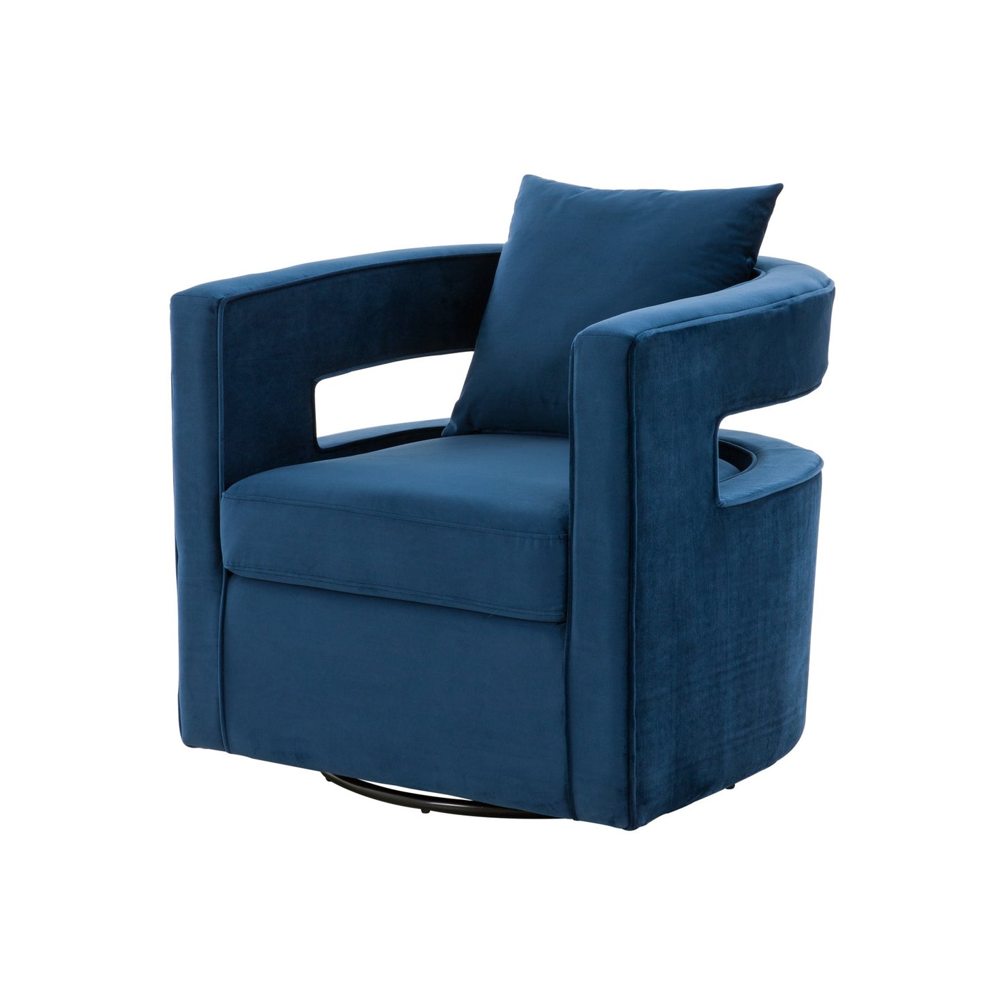 VIG Furniture Modrest Wells Blue Velvet Swivel Accent Chair