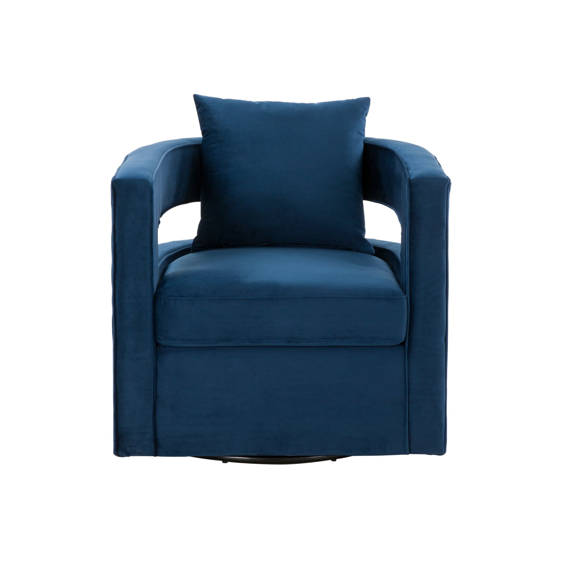 VIG Furniture Modrest Wells Blue Velvet Swivel Accent Chair
