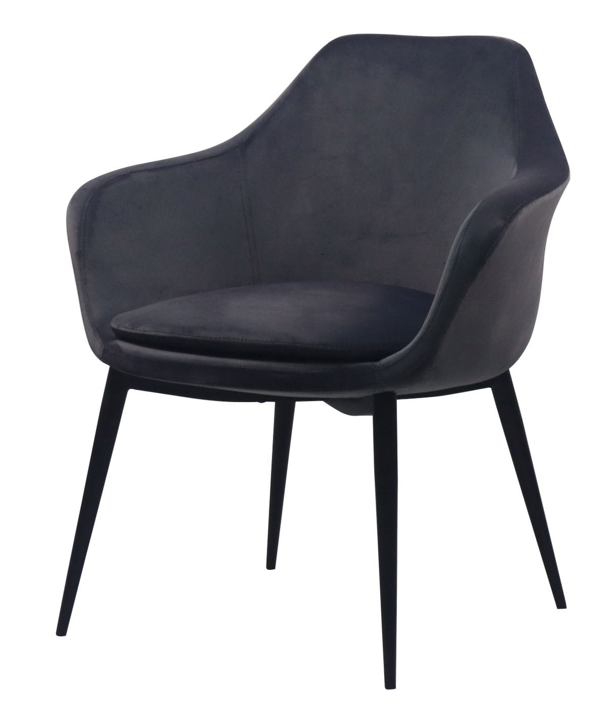 VIG Furniture Modrest Wilson Grey Velvet Black Dining Chair