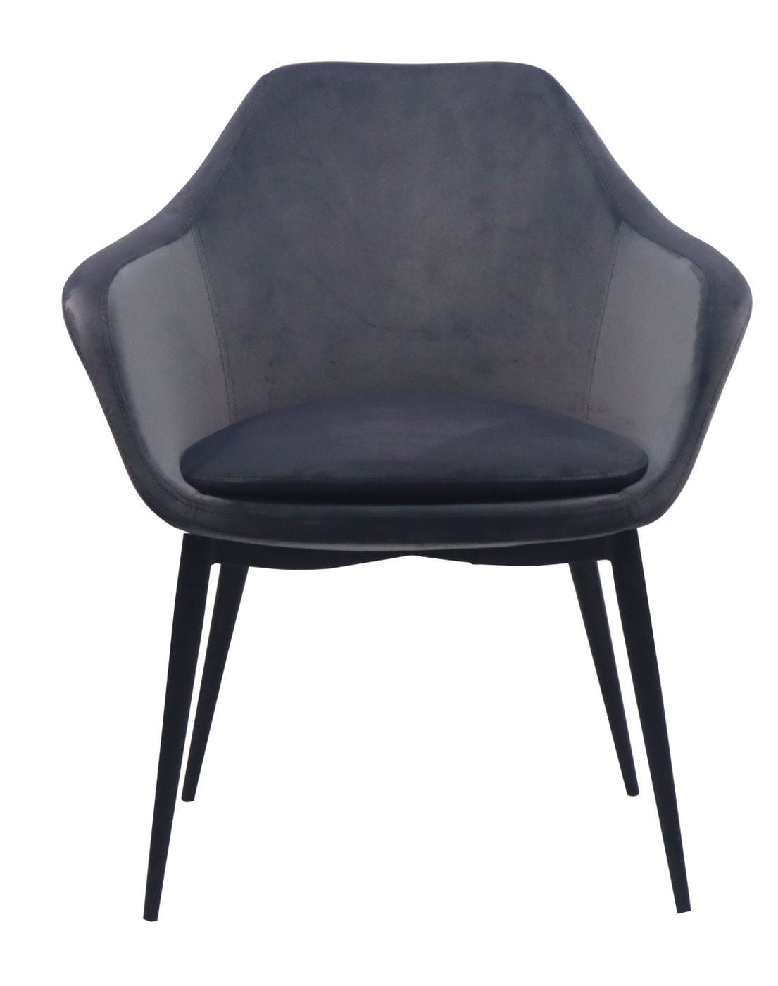 VIG Furniture Modrest Wilson Grey Velvet Black Dining Chair