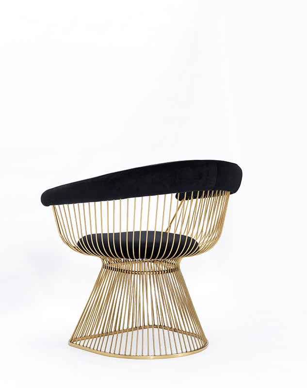 VIG Furniture Modrest Chandler Black Velvet Gold Dining Chair