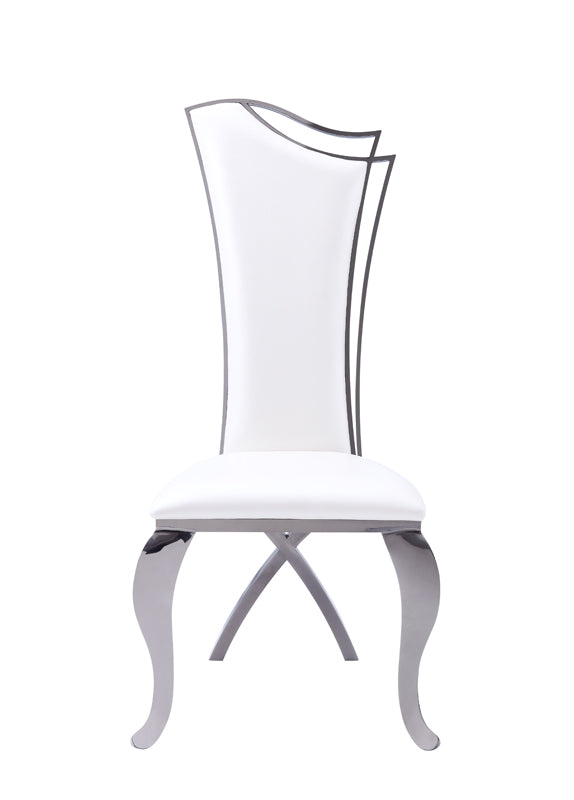 VIG Furniture Modrest Bonnie White Leatherette Black Dining Chair Set of 2