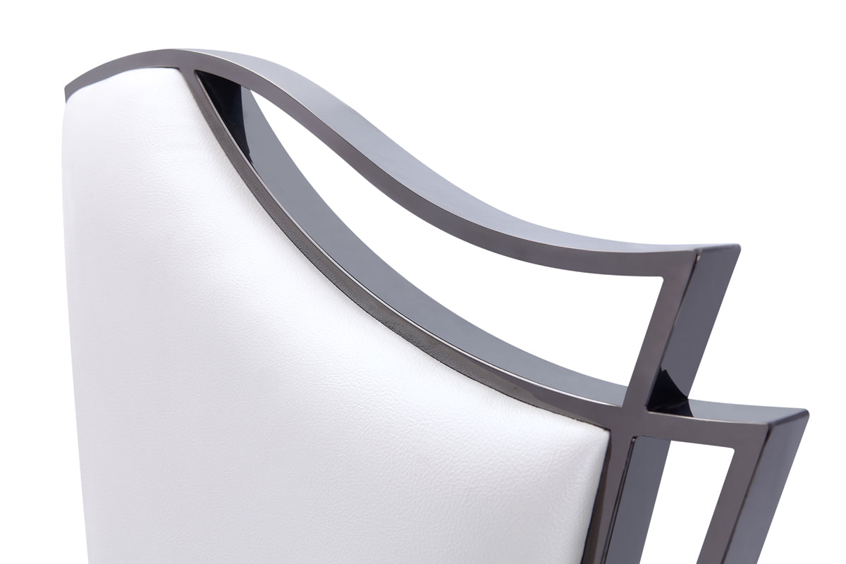 VIG Furniture Modrest Bonnie White Leatherette Black Dining Chair Set of 2