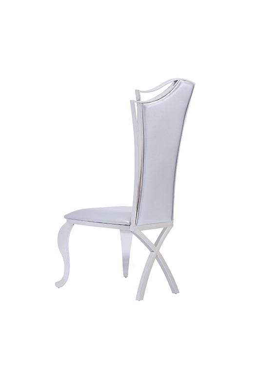 VIG Furniture Modrest Bonnie Silver Leatherette Dining Chair Set of 2