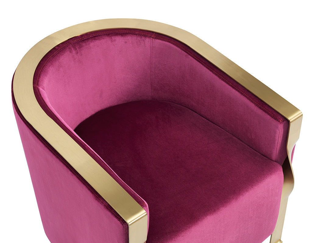 VIG Furniture Divani Casa Anthony Pink Gold Accent Chair